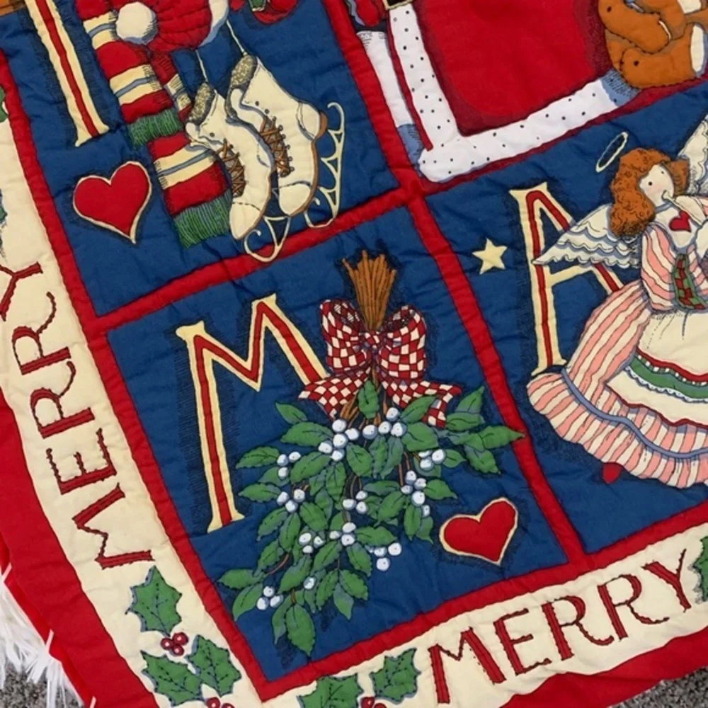 Old Time Merry Merry Christmas Theme‎ Hanging Banner 37x32 Fabric